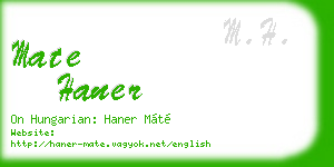 mate haner business card